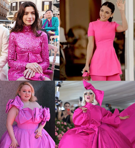 women wearing different pink fashions