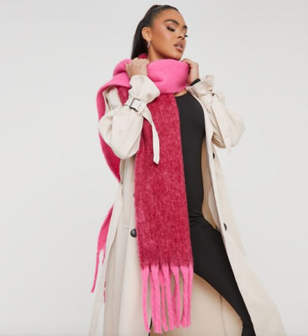 oversized pink scarf