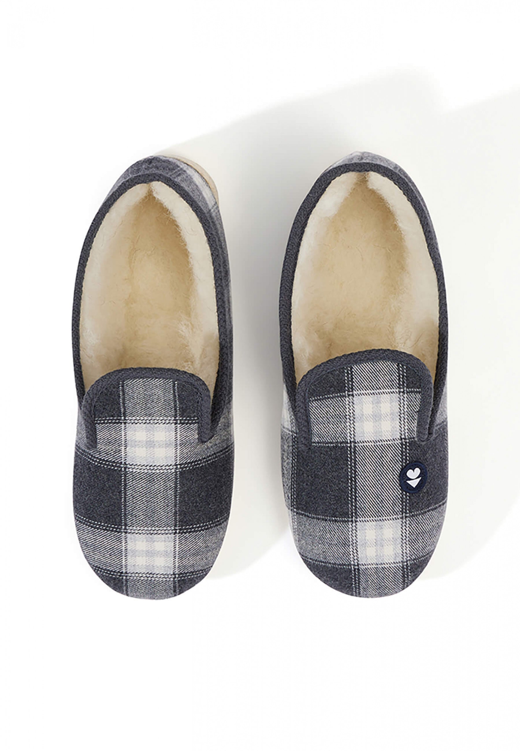 Pantoufles Tartan Gris