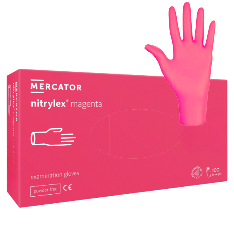 Manusi Nitril Nepudrate Nitrylex Mercator 100Buc - Magenta / M (8)