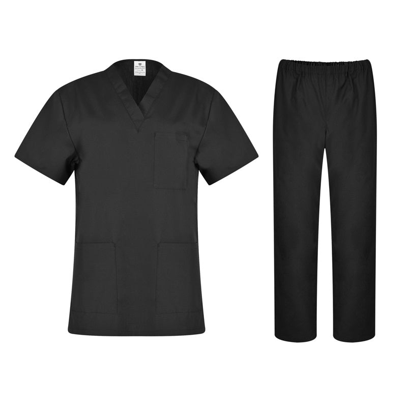 Costum Medic Din Poplin 110Gr Unisex Cesare - L / Negru