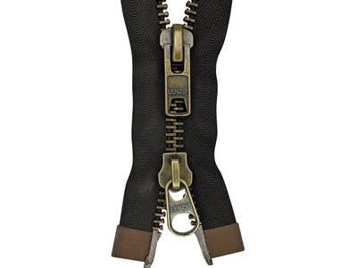 YKK Two-Way Metal Jacket Zippers YKK Two-Way Brass Jacket Zippers