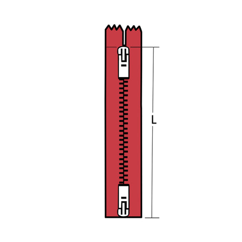 measuring the length of a two way separating zipper