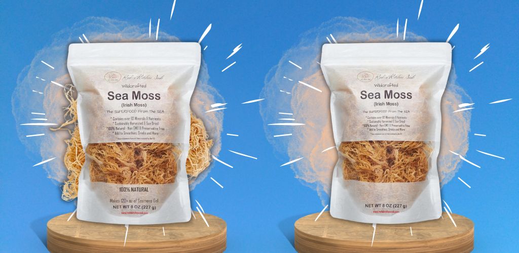 Red's Kitchen Sink Wildcrafted Sea Moss from St. Lucia offers a natural and nutrient-rich supplement for your diet, often considered a superfood.