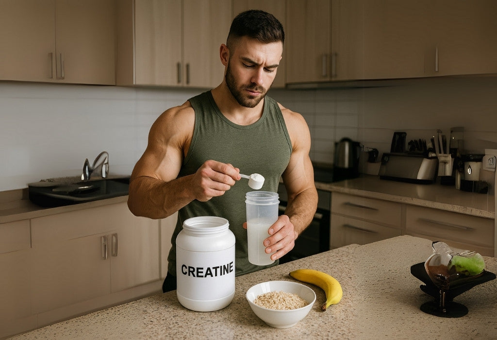 the man is taking creatine on the rest day