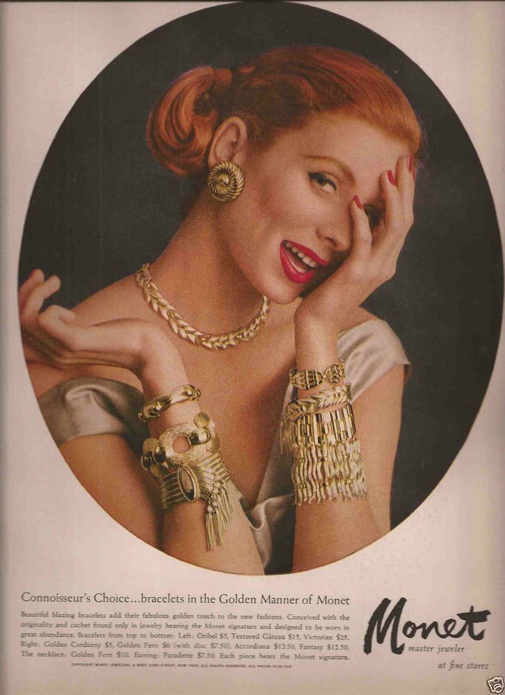 1956 Vintage Monet Jewelry Advertisement