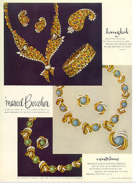 Publicité pour les bijoux Boucher des années 1950