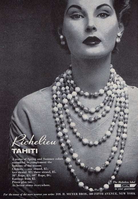 Bijoux Richelieu « Tahiti » produits dans les années 1950