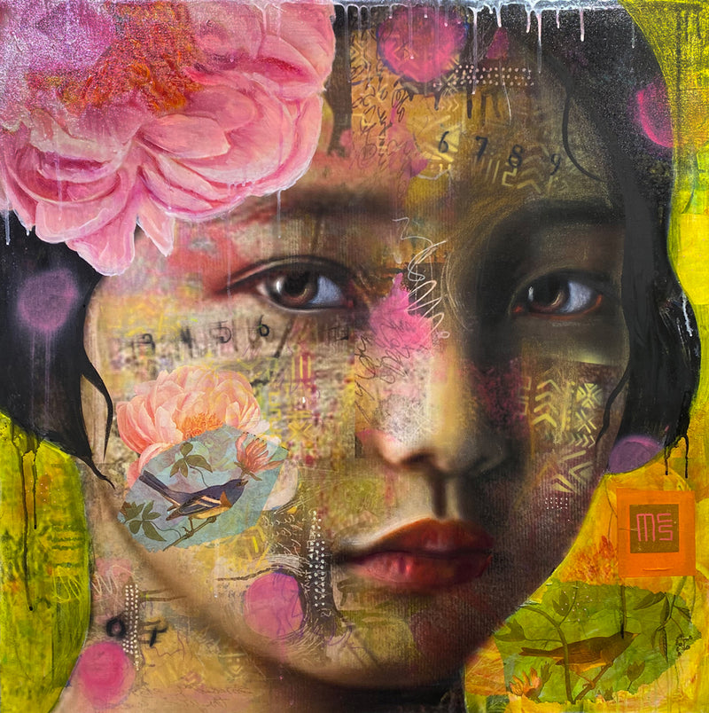 Mary Catherine Solberg, artist, Peony, ADC Fine Art, mixed media ...