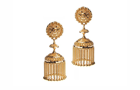 22 Kt Asian Yellow Gold Filigree Stud Earring - £275.00.00 (SKU:32967)