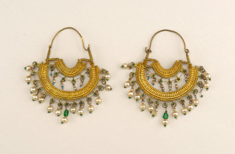 chandbali indian earrings late 19th century