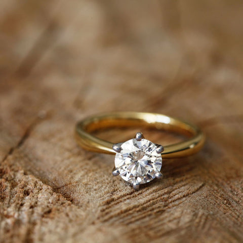 round brilliant cut diamond solitaire engagement ring