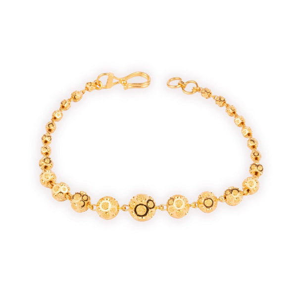 22ct Gold Ladies Bracelet with Diamond Cut Design and Hook Clasp (7.6g ...