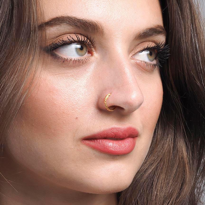 18k Gold Open Nose Ring | Alluring Body