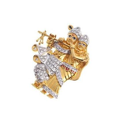 diamond radha krishna pendant