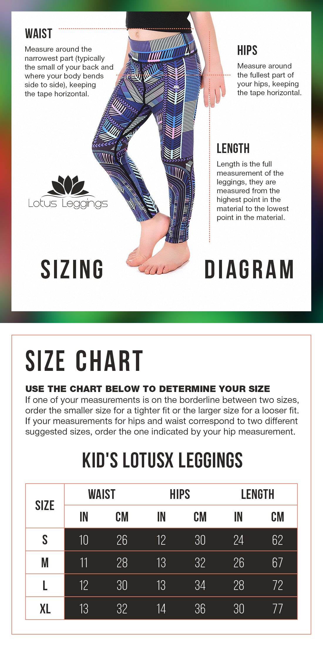 Kids LotusX Leggings Sizing Guide – Lotus Leggings
