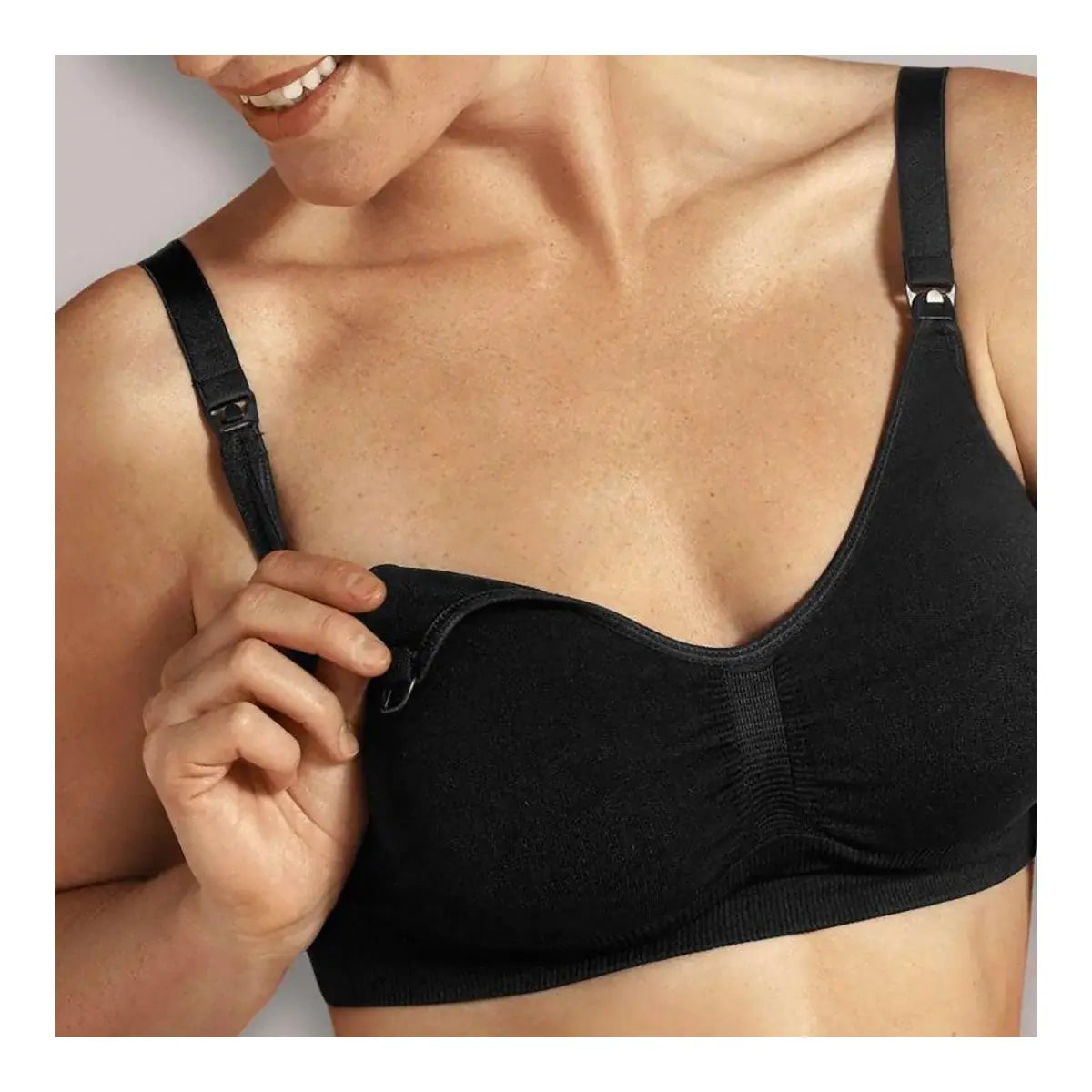 Carriwell Maternity & Nursing Bra with Padded Carri-Gel support Black