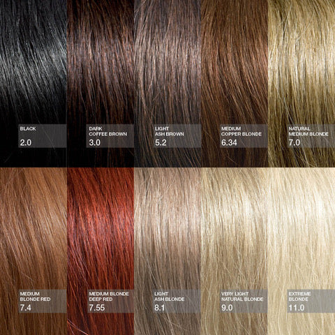 Natural Hair Colour Chart - 20 different shades - NATURIGIN