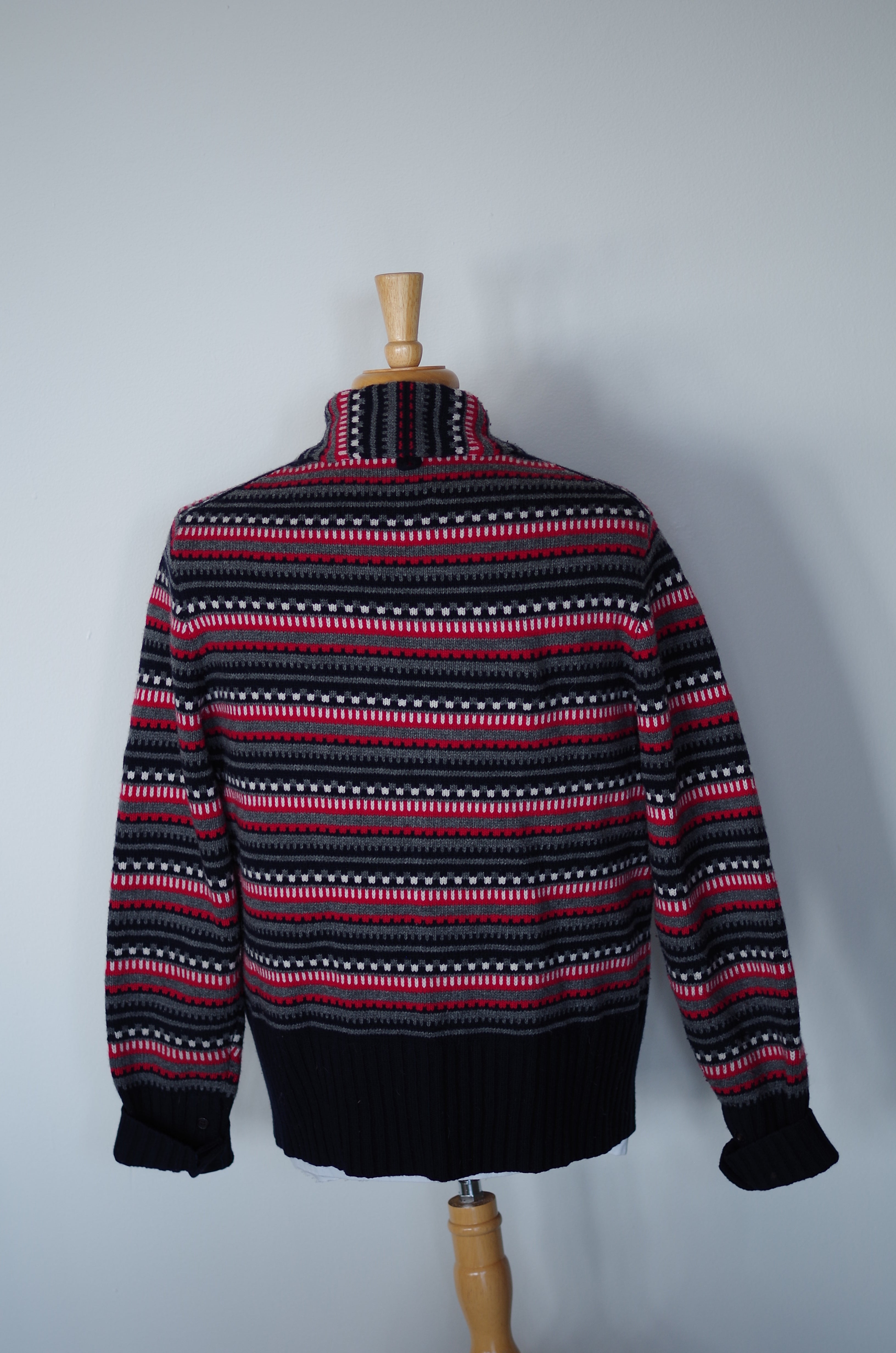 Brooks Brothers Black Fleece Fair Isle-Style Cashmere Sweater- Size L