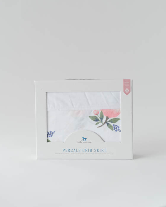 Percale Crib Skirt - Watercolor Rose