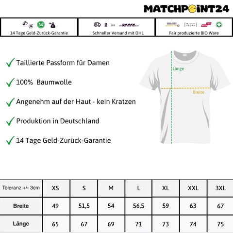 Größentabelle Roll-Up T-Shirt