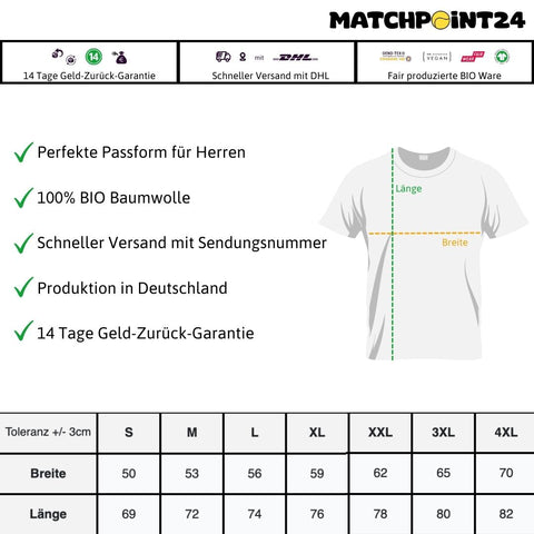 Größentabelle Premium Herren T-Shirt