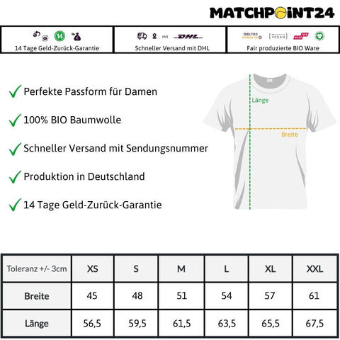 Größentabelle Premium Damen t-shirt