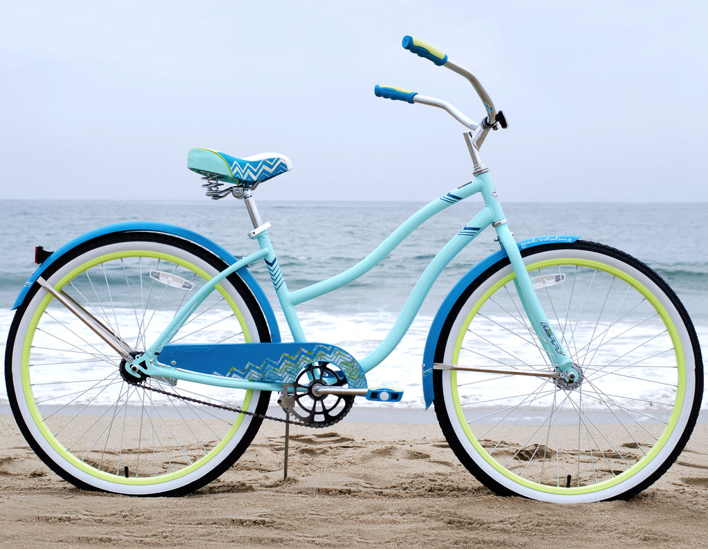 teal huffy beach cruiser