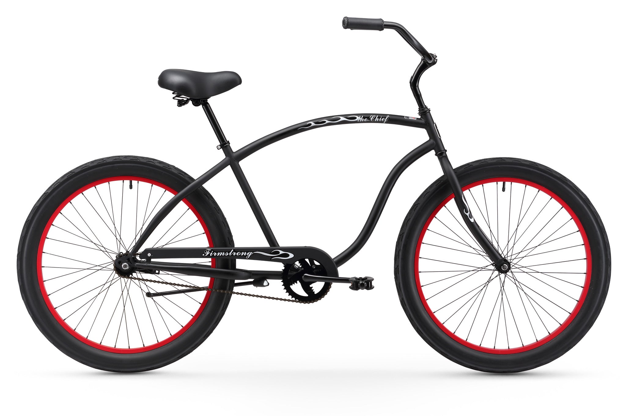 red beach cruiser bike