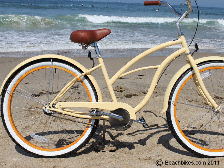 yellow womens cruiser bike