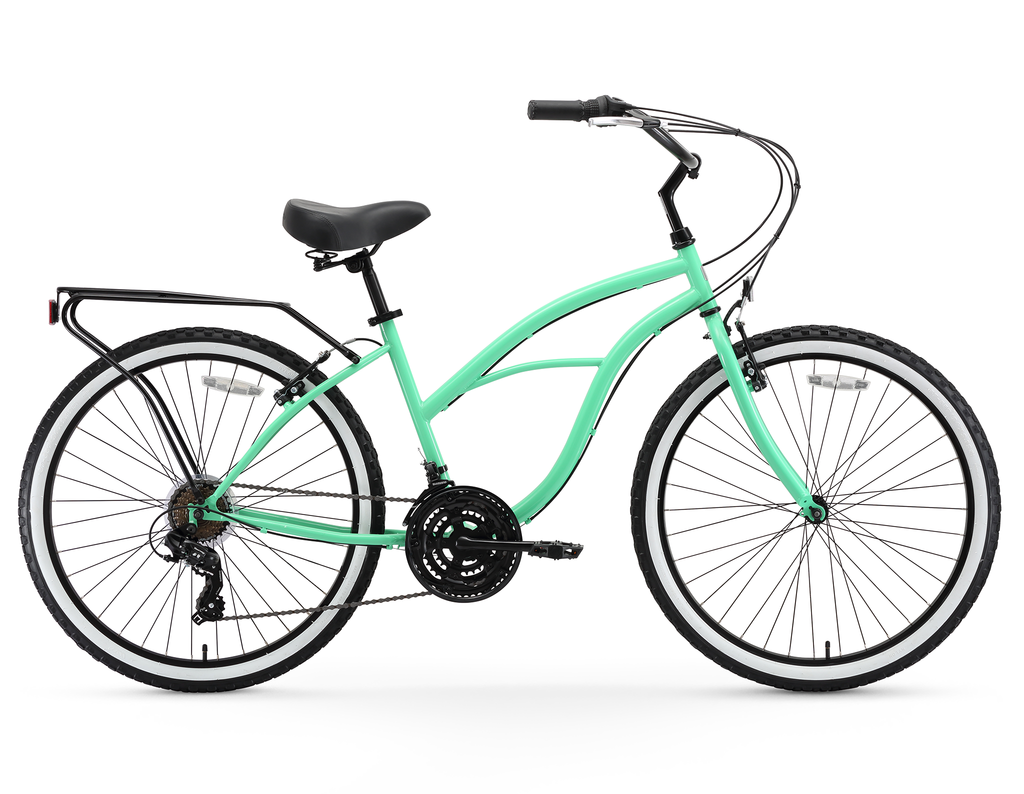 monster speelgoed invoegen Sixthreezero 24 Inch 21 Speed Women's Beach Cruiser Bicycle with Rear Rack  | Beachbikes