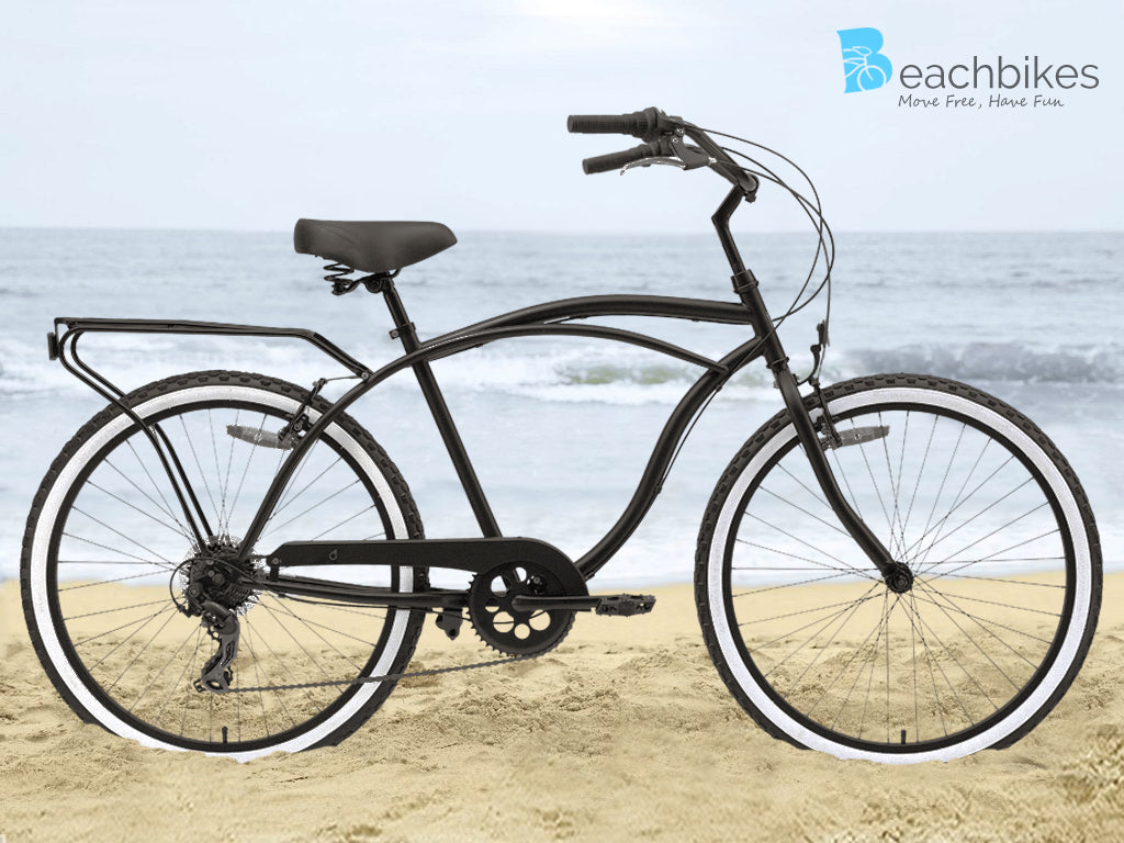 Sixthreezero Men's 26 Inch 7 Speed Bicycle - Matte Black Beach