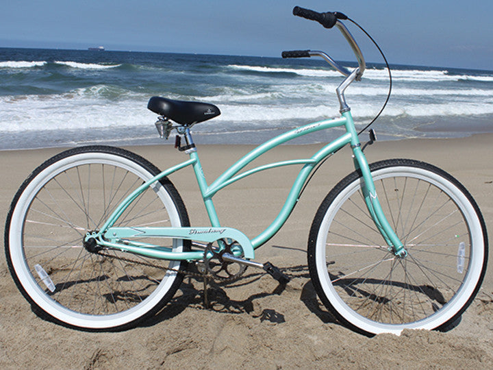 woman sun beach cruiser