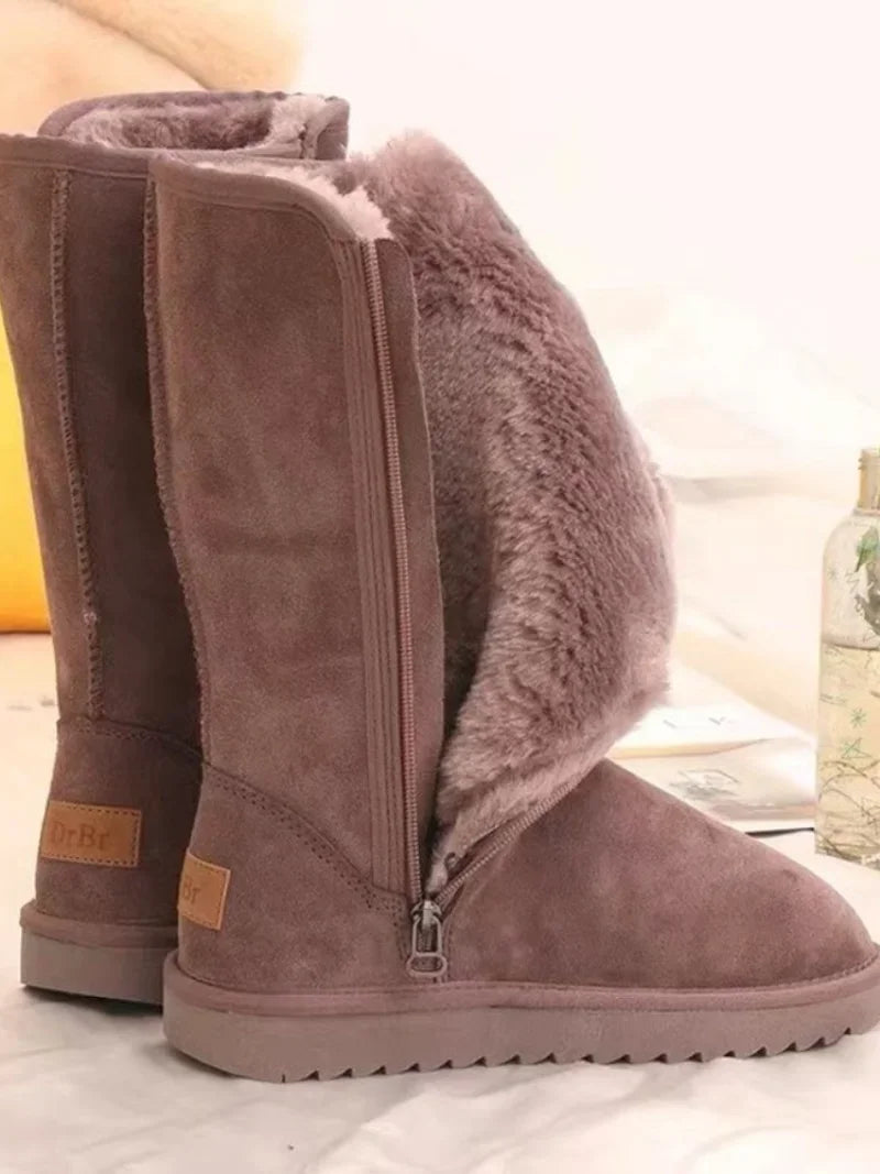 Product Image for Myla | Waterproof Leather Knee high Snow Boots With Fur