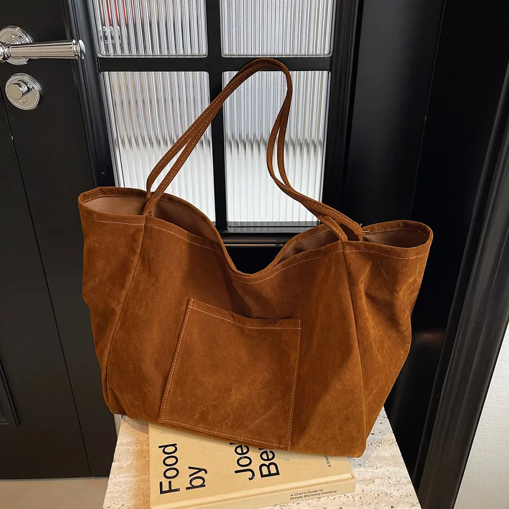 Product Image for Myla | Suede Shoulder Tote Bag, Brown