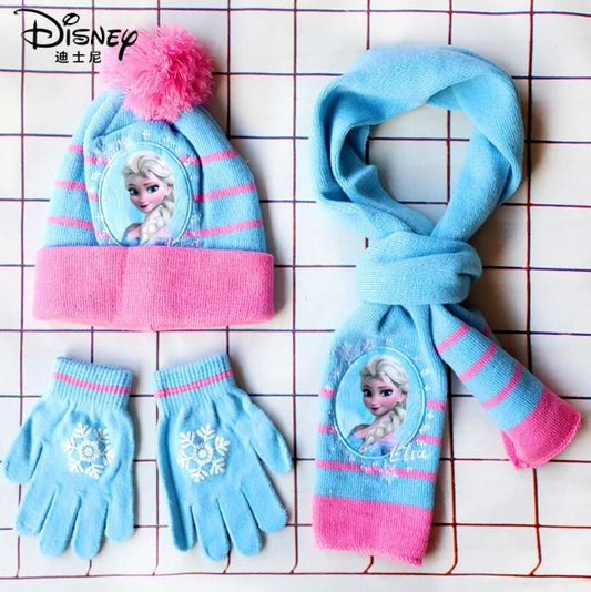 Ensemble gants, écharpe et bonnet en peluche princesses de Disney