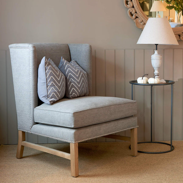 Aston armchair in dove grey linen