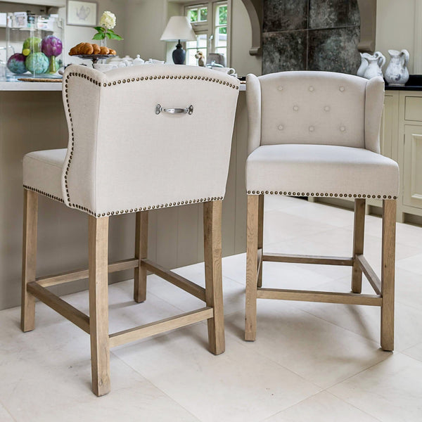 Luxurious upholstered Kingsley bar stools