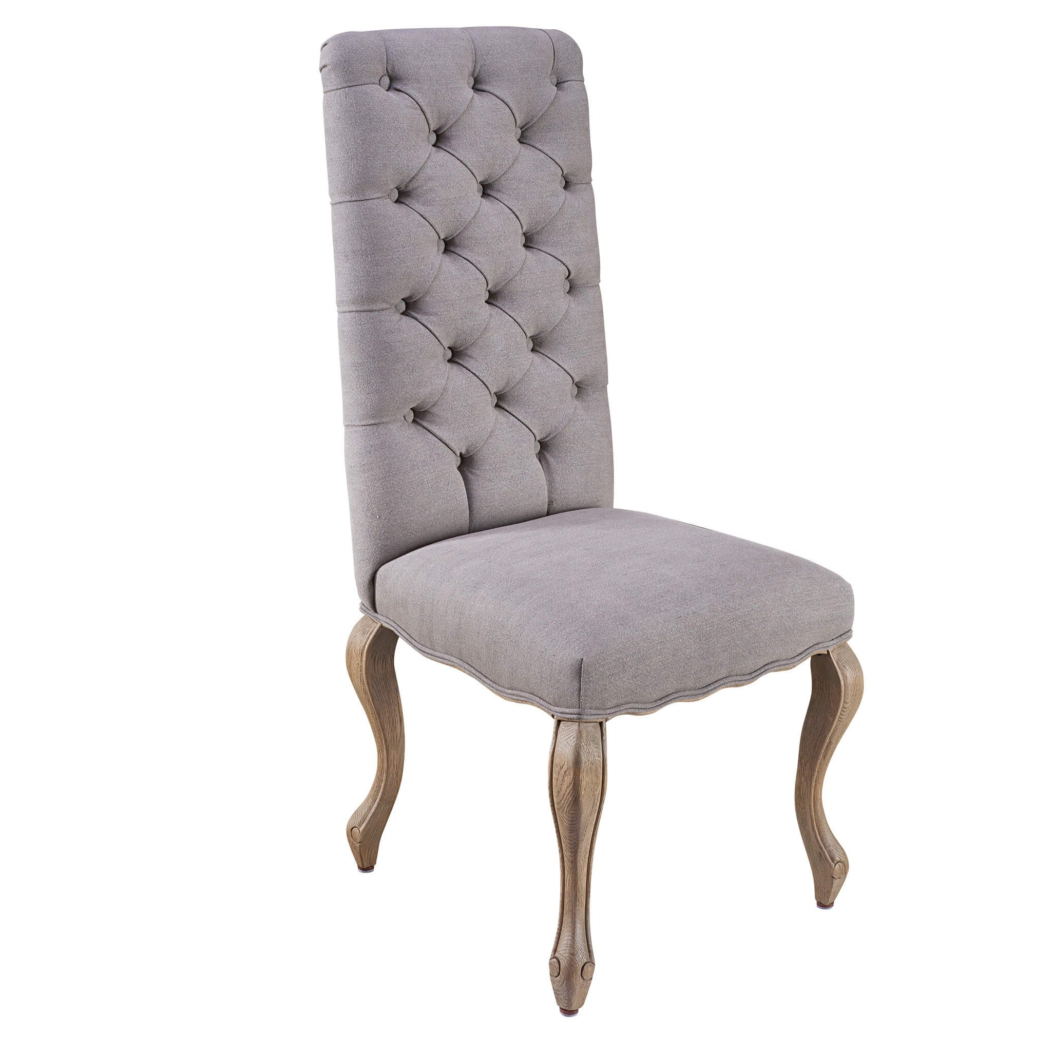 Upholstered Dining Chair In Dove Grey Linen