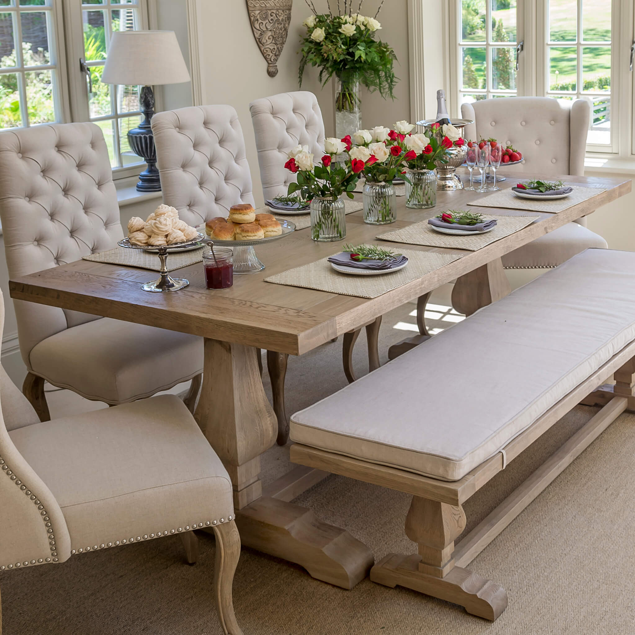 Weathered Oak Dining Table Belvedere Dining Table