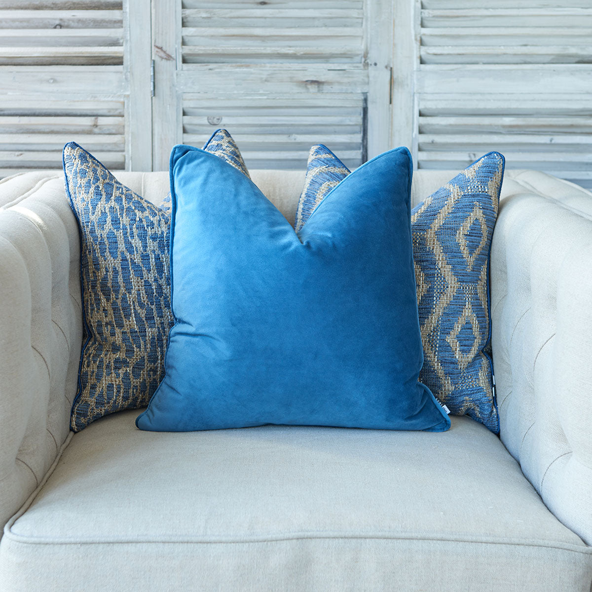 Luxe Velvet Cushion Blue – Small