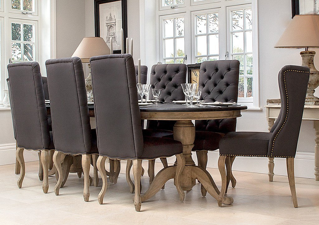 dark grey dining room chairs