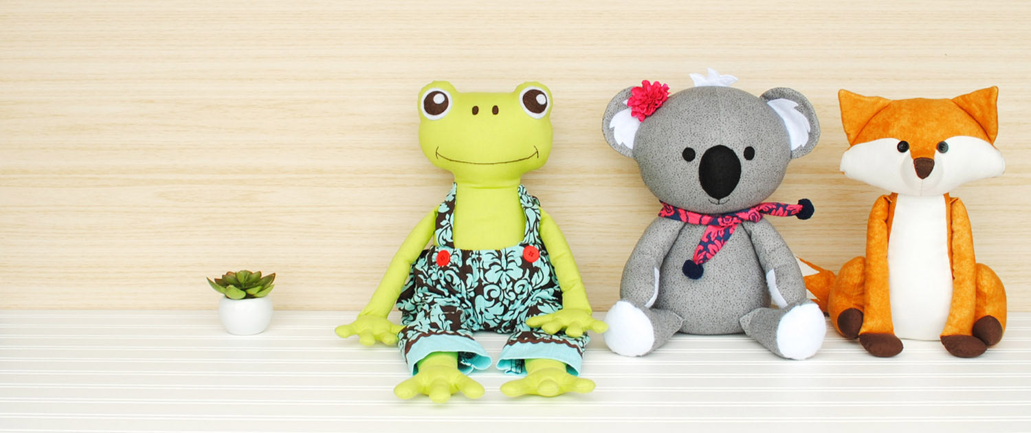 Angel Lea Designs Stuffed Animal Softies: Frog, Koala and Fox