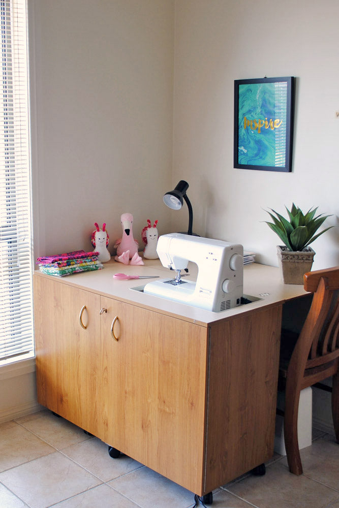 Anthea dreams of one day having a dedicated craft studio, but for now, she works from this cosy corner her living room