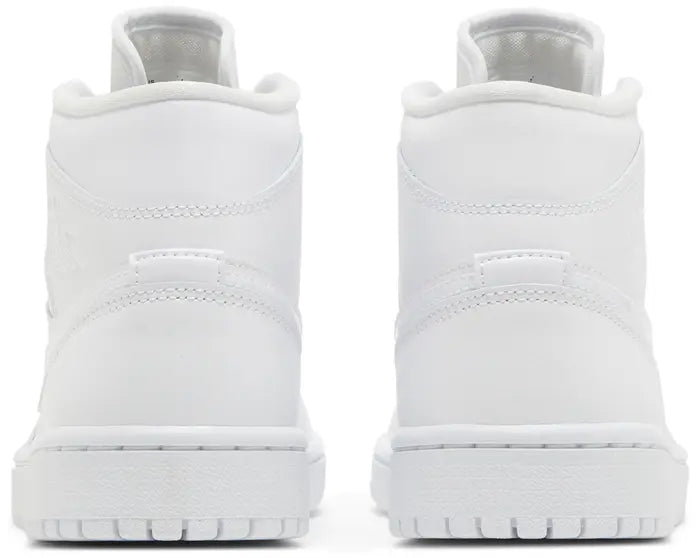Air Jordan 1 Mid Triple White Patent Swoosh