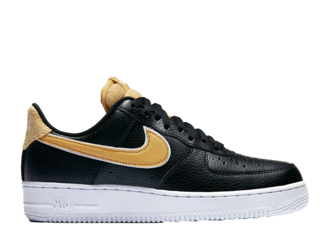 Nike Air Force 1 Low Satin Black Wheat Gold