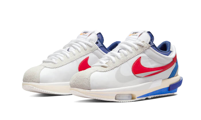 Sacai Cortez 4.0 White University Red Blue