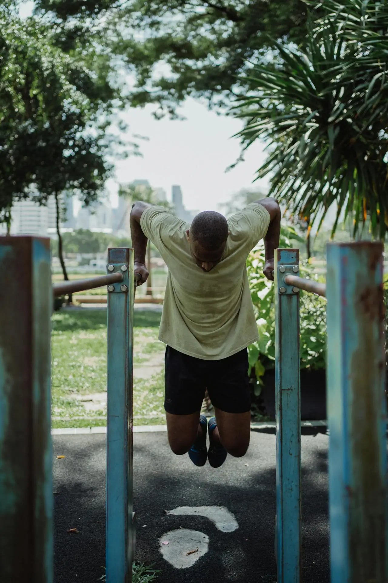 A Man Doing Dips