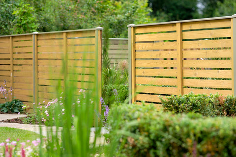 Garden design showing fencing with durpost steel posts