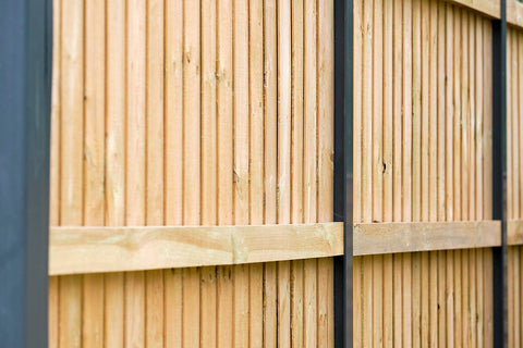 garden fence panel in timber using durapost in anthracite grey